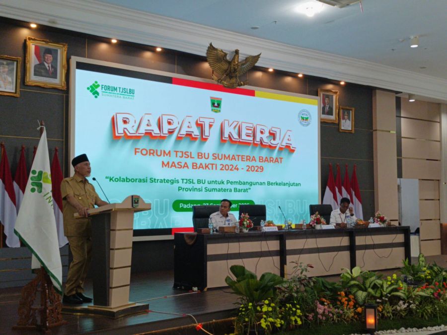 Mahyeldy Ajak Dunia Usaha Perkuat Sinergi Pembangunan Saat Membuka Raker Forum TJSL BU Sumbar