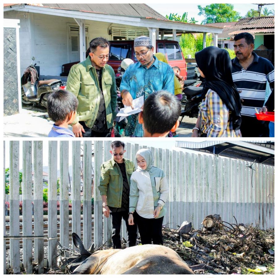 Mengabdi di Kampung Halamannya, Beny Saswin Nasrun Bagikan Daging Kurban kepada Warga Lubuk Alung