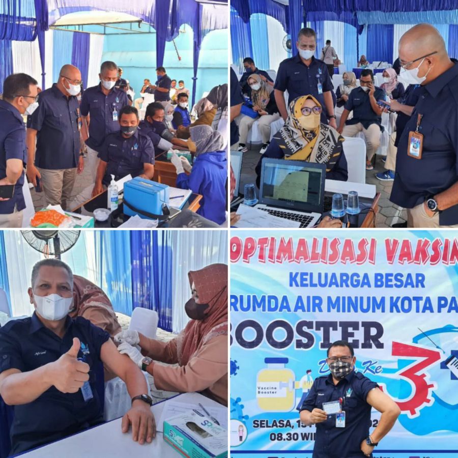 Optimalisasi Cegah Covid-19, Keluarga Besar Perumdam Kota Padang ikuti Vaksinasi Booster