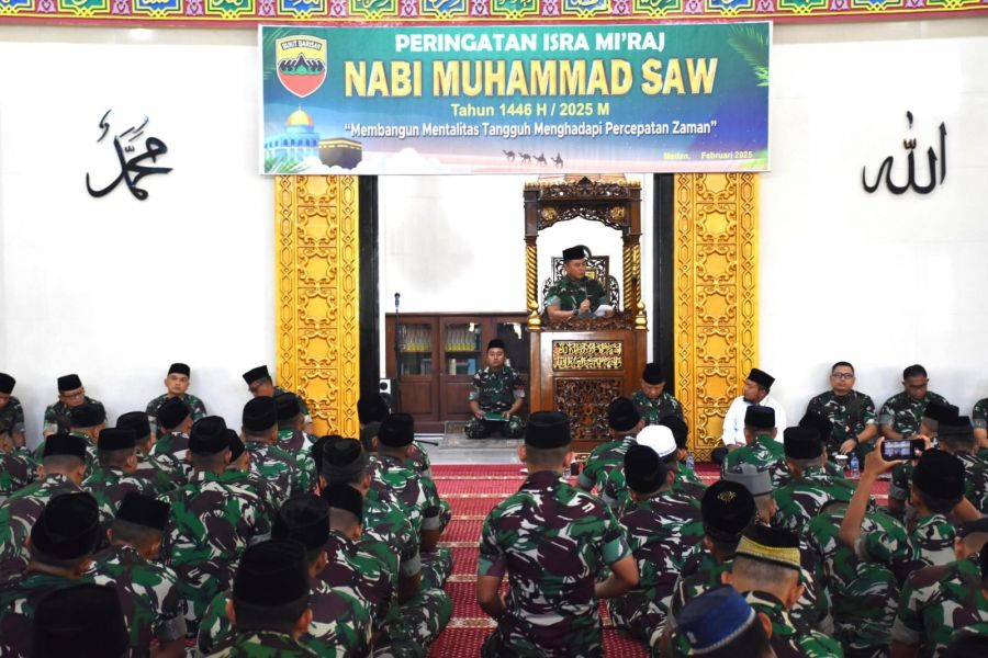 Pangdam I/Bukit Barisan Ajak Prajurit Teladani Rasulullah Dalam Peringatan Isra' Mi'raj