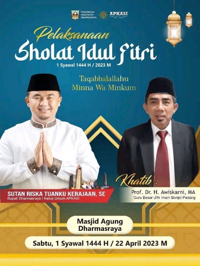 Pemkab Dharmasraya Jadwalkan Shalat Idul Fitri di Masjid Agung