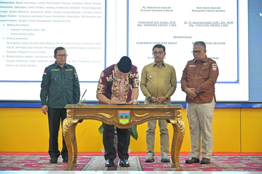 Pemprov Sumbar dan Pemkab Solok Selatan Sepakati Kerjasama Intensif pada Sejumlah Bidang