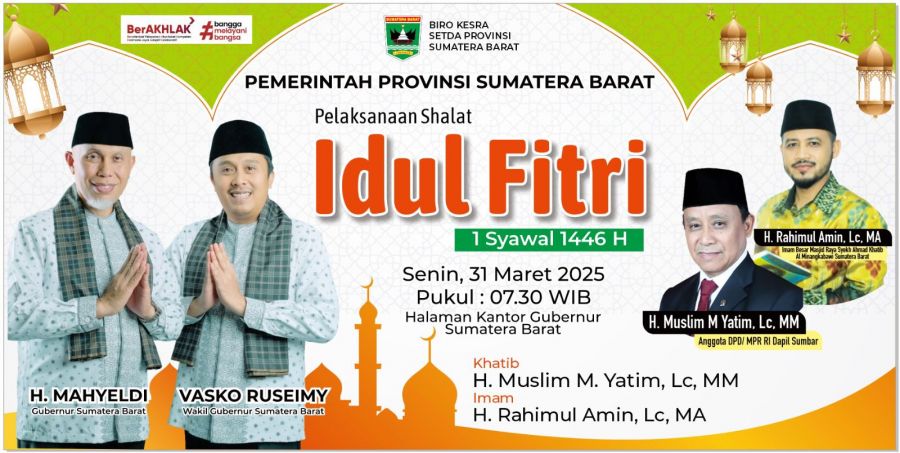 Pemprov Sumbar Tetapkan Halaman Kantor Gubernur Sebagai Lokasi Paksanaan Salat Idul Fitri 1446 H