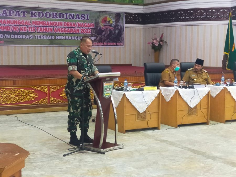 Pemrov Sumbar Sempurnakan Perencanaan Kelancaran TMMD ke 113 di Wilayah Korem 032/Wbr
