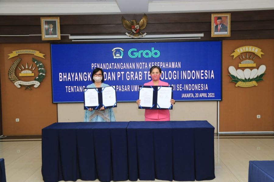 Peringati Hari Kartini, Bhayangkari dan Grab Tandatangani MoU Digitalisasi UMKM se-Indonesia