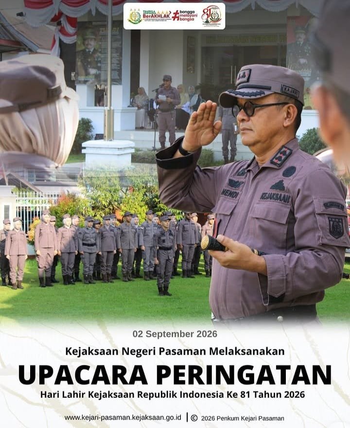 Peringati Hari Lahir Kejaksaan RI ke-81, Kejari Pasaman Komitmen Penegakan Hukum Berintegritas