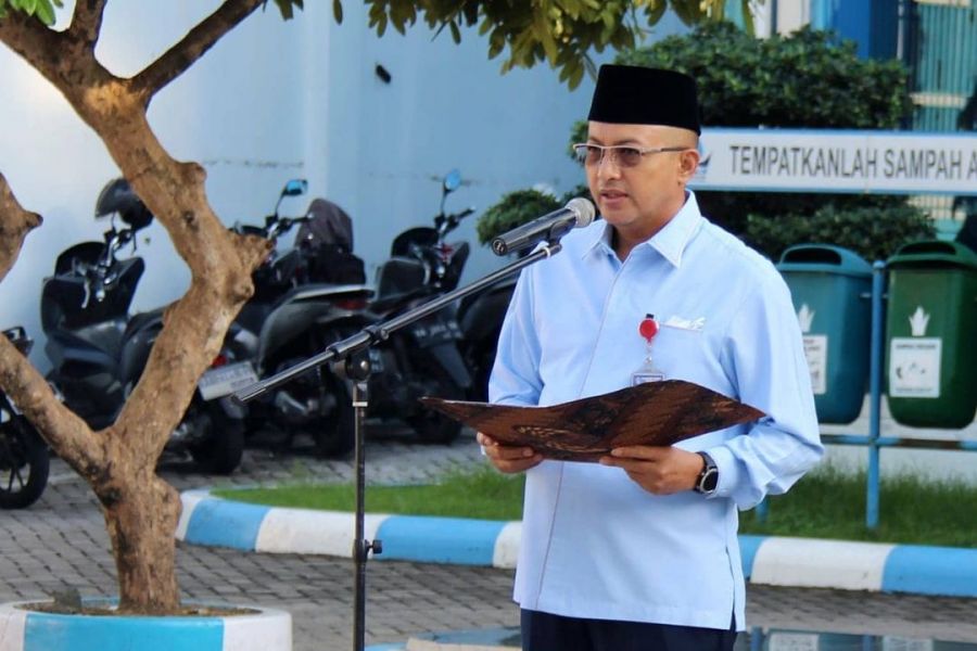 Perumda AM Kota Padang Laksanakan Upacara Bendera Perdana di Masa Pandemi