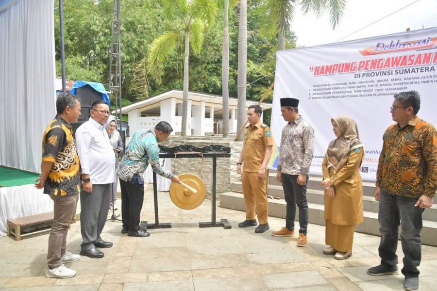 Pj Wako Fauzan Hasan Ikuti Deklarasi Kampung Pengawasan Pemilu Partisipatif Tingkat Kota Sawahlunto