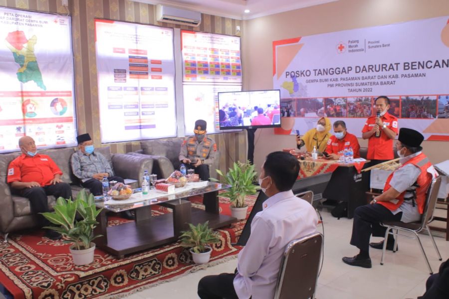 PMI Pasbar Laporkan Kondisi Pasca Gempa dan Usulan Kebutuhan Ke Ketua Umum PMI Jusuf Kalla