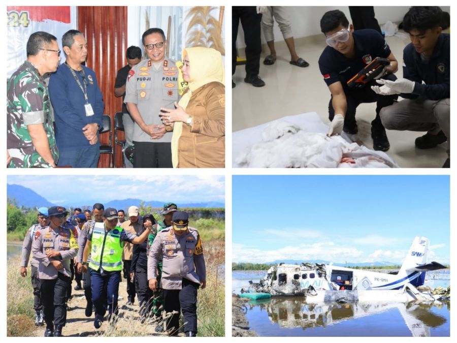 Polda Gorontalo Kerahkan Tim Inafis Lakukan Identifikasi Korban Pesawat Jatuh di Pohuwato
