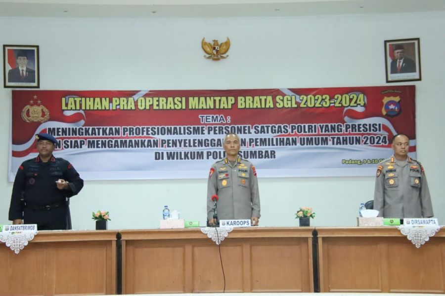 Polda Sumbar gelar Lat Pra Ops Mantap Brata Singgalang 2023-2024