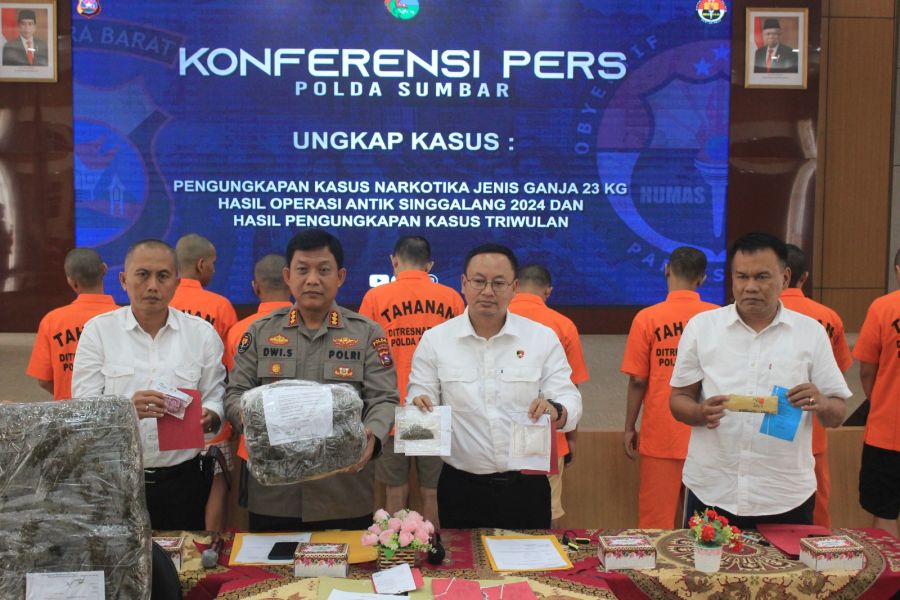 Polda Sumbar Ungkap 379 Kasus Narkoba dalam Triwulan I