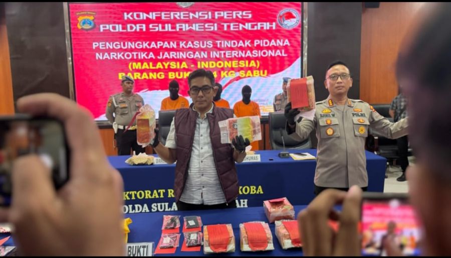 Polisi Gagalkan Peredaran 24 Kg Sabu di Palu, 3 Pelaku Ditangkap