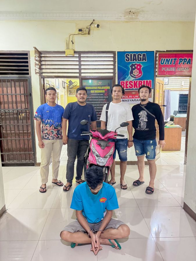 Polres Agam Berhasil Ungkap Kasus Curanmor, Pelaku Ditangkap di Tempat Kerja