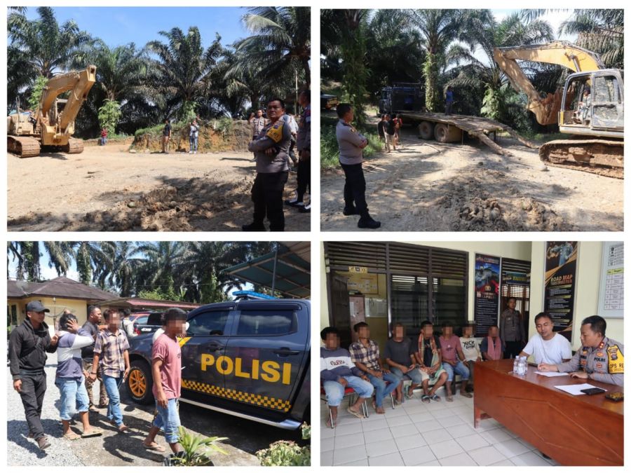 Polres Pasaman Barat Berhasil Ringkus Tujuh Pelaku Penambangan Emas Ilegal di Kec. Ranah Batahan