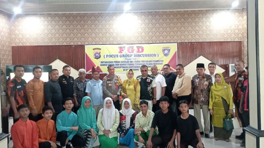 Polresta Padang Gelar FGD Peran Sekolah & Ortu dalam Penerapan Sanksi Sosial & Pidana Pelaku Tawuran