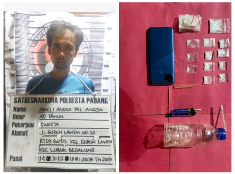 Polresta Padang Tangkap Pengedar Sabu di Gurun Laweh, 12 Paket Sabu Diamankan