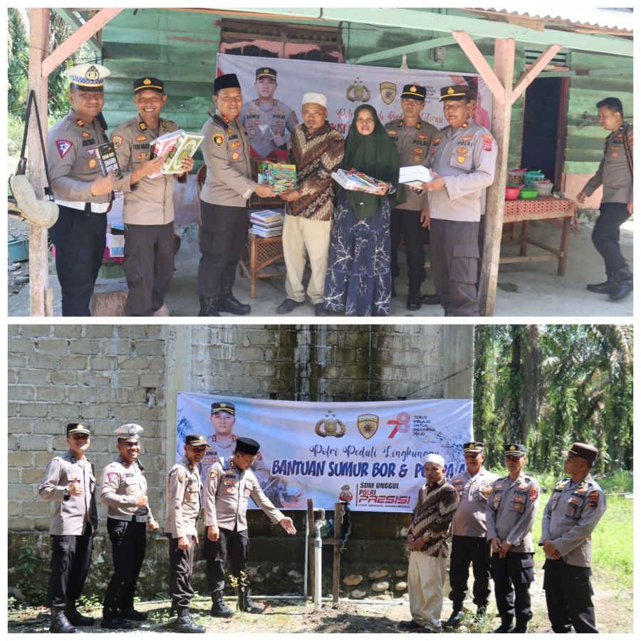 Polri Peduli Lingkungan, Polres Pasaman Barat Beri Bantuan Pembangunan Sumur Bor dan Pompa Air