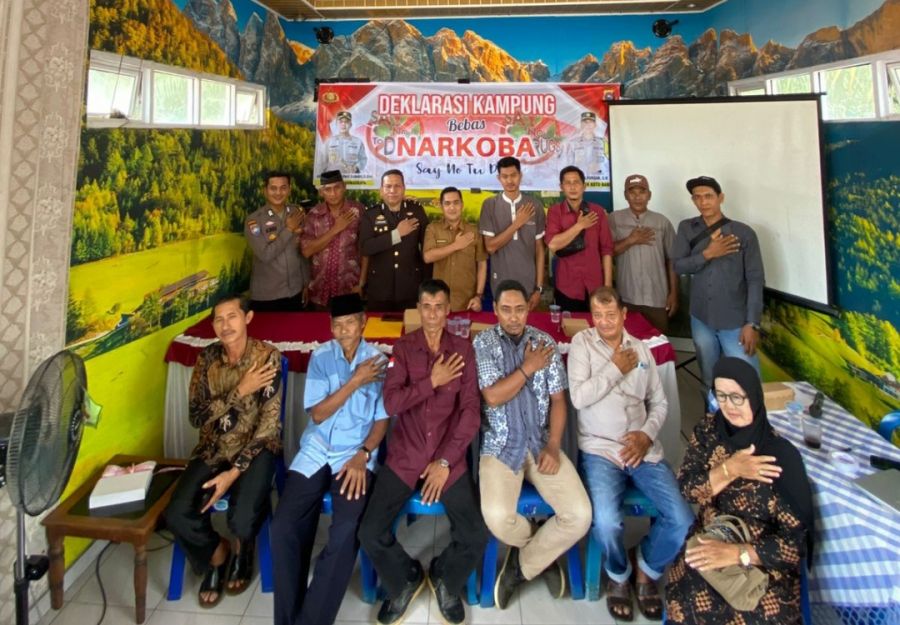 Polsek Koto Baru Dharmasraya Hadiri Deklarasi Kampung Bebas Narkoba di Nagari Koto Beringin