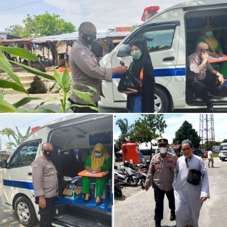 Polsek Koto Tangah Gelar Vaksinasi Jemput Bola dengan Kendaraan Mobile