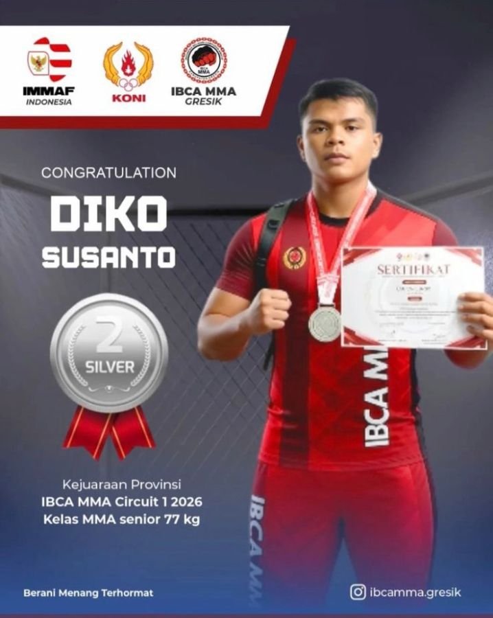 Profil Petarung IBCA MMA: Bharada Diko Susanto, Putra Lunto Siap Harumkan Sawahlunto di Porprov 2026