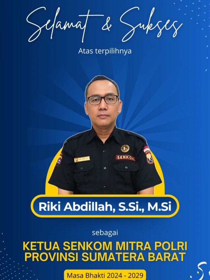 Resmi Dilantik, Riki Abdillah Pimpin Senkom Mitra Polri Sumbar Lima Tahun Kedepan