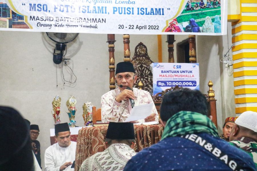 Safari Ramadan Gubernur Mahyeldi di Paninggahan, Warga Minta Pelebaran Jalan Pinggir Danau Singkarak