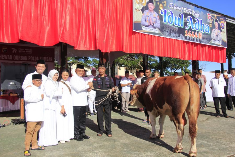 Sambut Hari Bhayangkara ke-77, Polda Sumbar Berkurban Ratusan Ekor Sapi