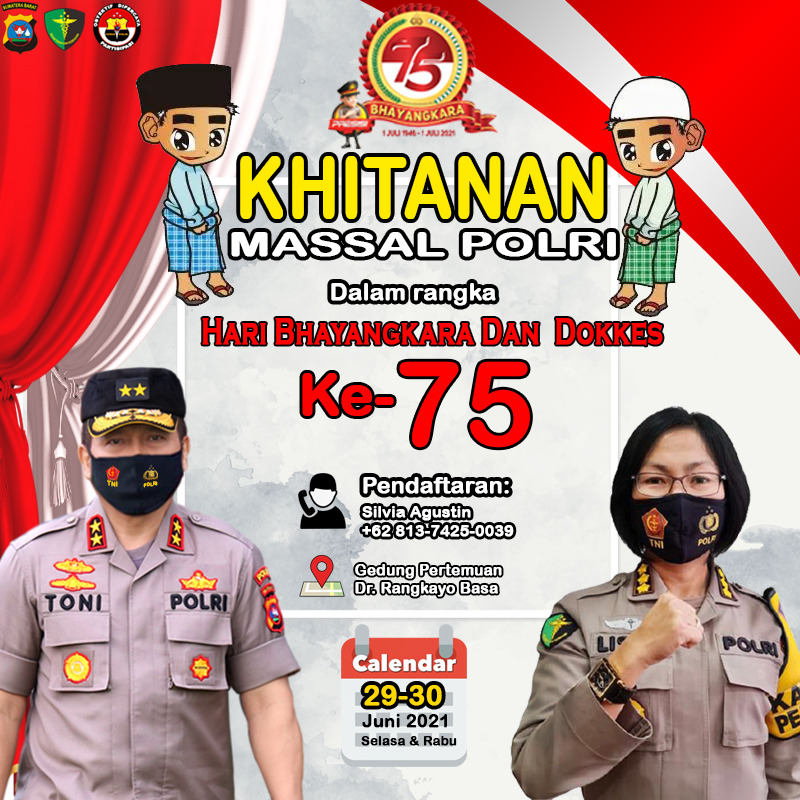 Sambut HUT Bhayangkara 75, Polda Sumbar Gelar Khitanan Massal
