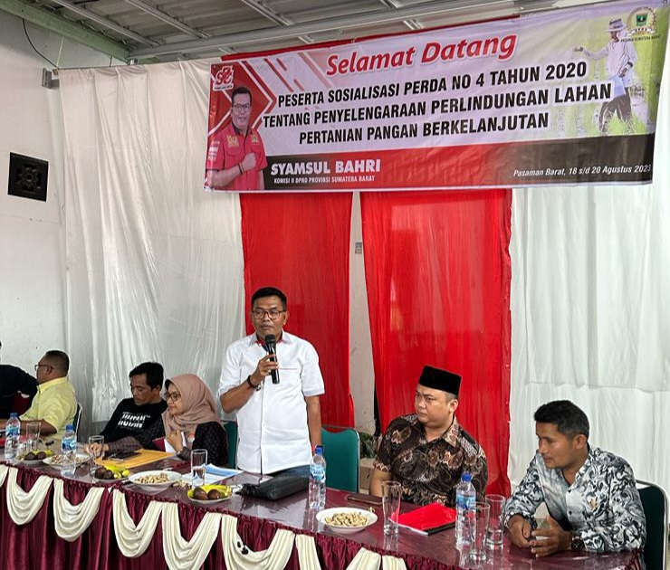 Samsul Bahri Sosialisasi Perda Nomor 4 Tahun 2020 di Nagari Sinuruik Pasbar