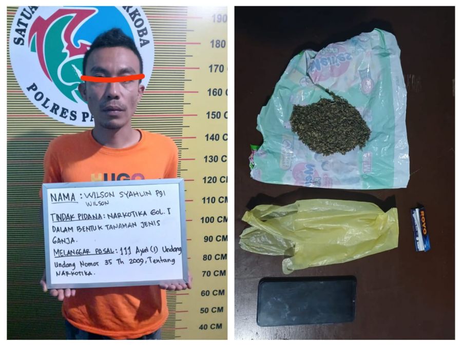 Sat Resnarkoba Polres Pasaman Tangkap  Pelaku Penyalahgunaan Narkotika di Jorong koto Tangah