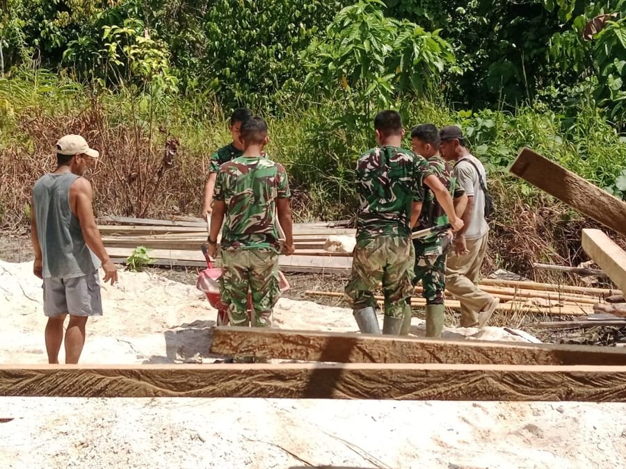 Satgas Karya Bakti TNI Upayakan Jembatan di Desa Bosua Selesai dalam Waktu Dekat
