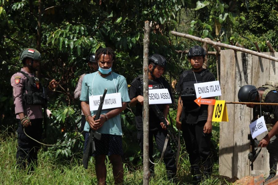 Satgas Ops Damai Cartenz Secara Profesional Gelar Rekonstruksi Keterlibatan Nikson Matuan