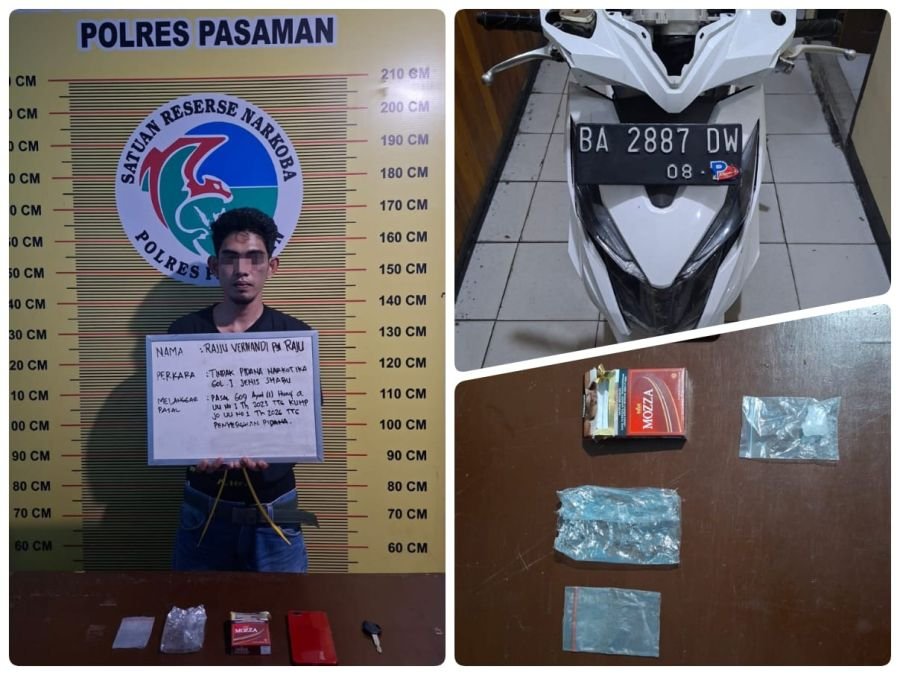 Satresnarkoba Polres Pasaman Amankan Pengedar Sabu di Tampuniak Lubuk Sikaping
