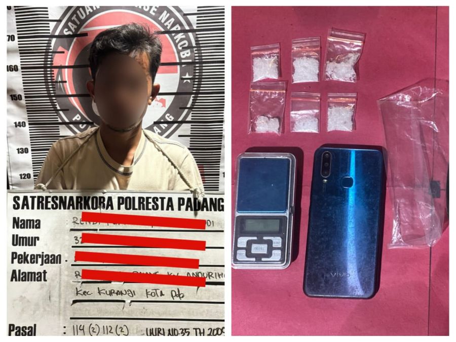 Satresnarkoba Polresta Padang Tangkap Seorang Pria Diduga Edarkan Shabu di Kuranji