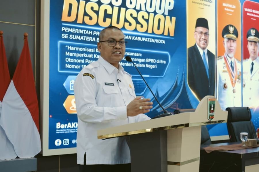 Sekdaprov Sumbar Dorong Harmonisasi Kelembagaan BPBD Se-Sumbar Pasca Permendagri 18/2025