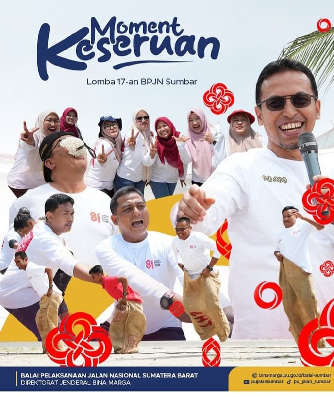 Semarak HUT RI, Kepala BPJN Sumbar Elsa Putra Friandi Ikut Lomba Makan Kerupuk dan Balap Karung