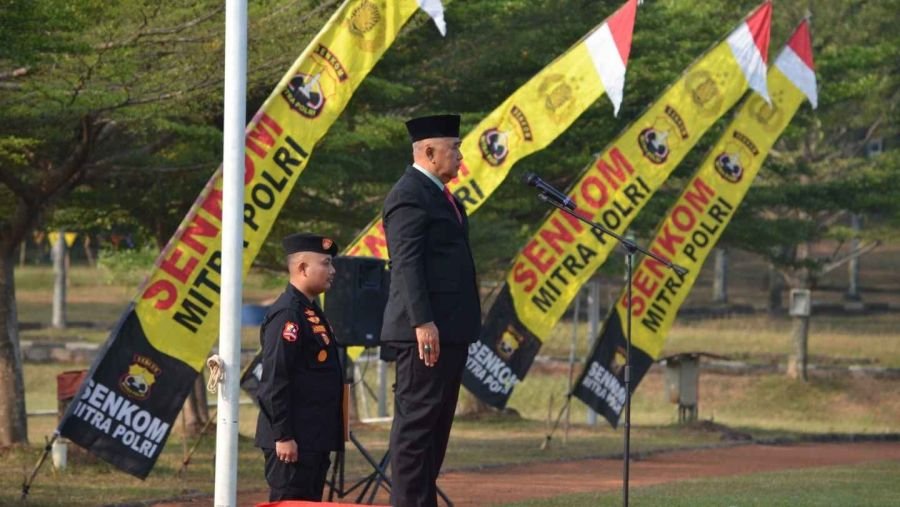 Senkom Mitra Polri Gelar Upacara HUT ke-81 RI di Pusdiklat Senkom Depok