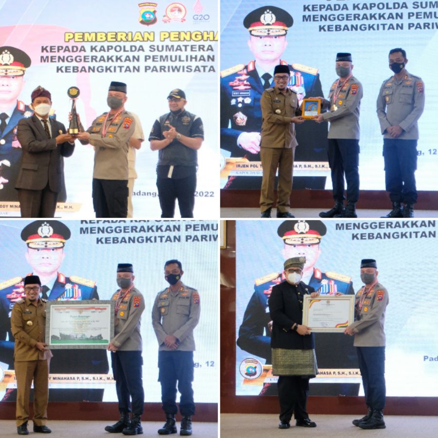 Sukses Gerakan Pemulihan Ekonomi dan Pariwisata, Kapolda Sumbar Terima Penghargaan Berbagai Pihak