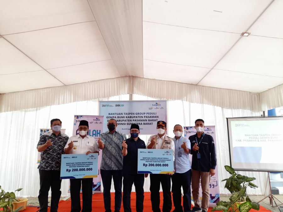 Taspen Group Bantu Rp 400 Juta Untuk Korban Gempa Pasaman - Pasaman Barat