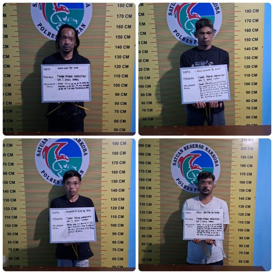 Tim Elang Timur Polres Pasaman Bekuk Empat Orang Jaringan Pengedar Sabu di Simpang Tiga Andilan