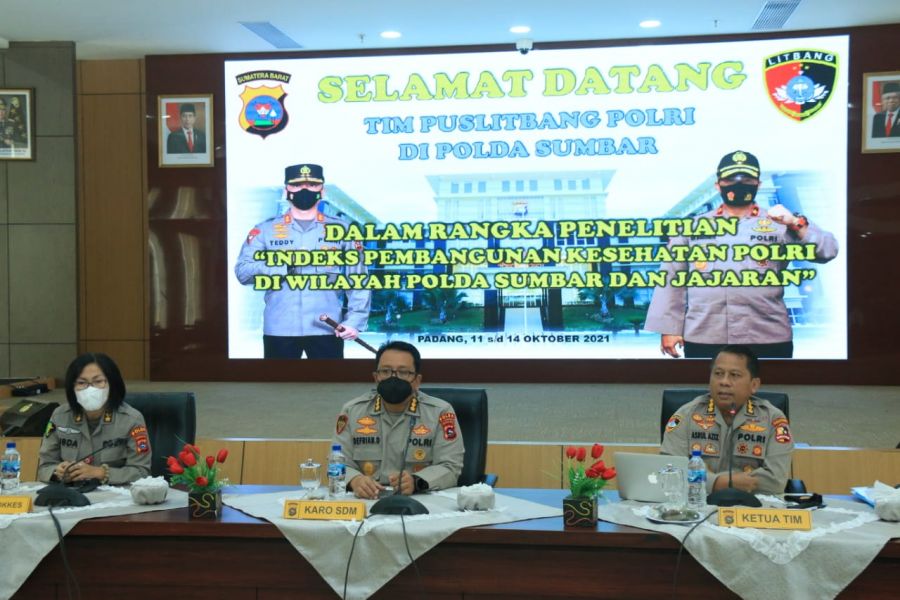 Tim Puslitbang Polri Lakukan Penelitian Indeks Pembangunan Kesehatan Polri di Polda Sumbar