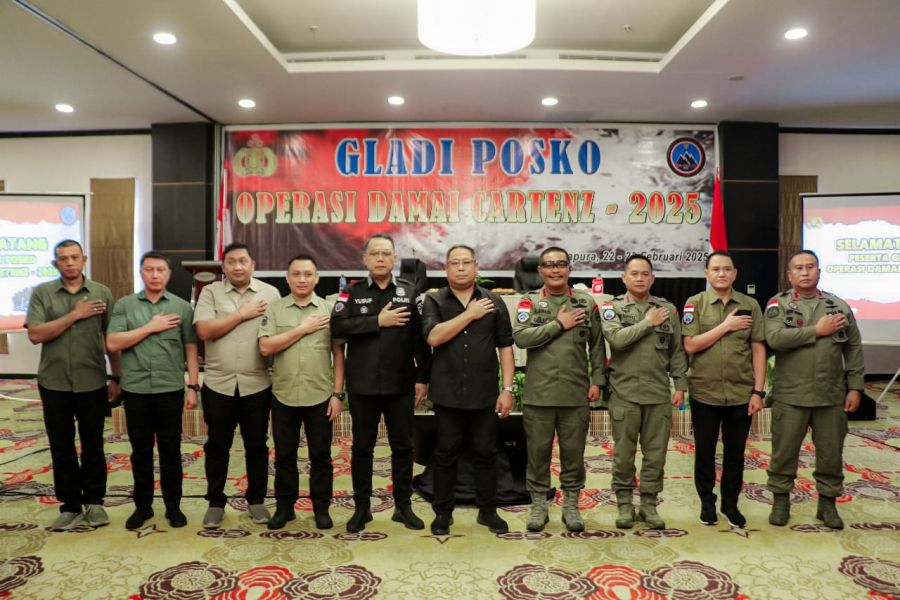 Tingkatkan Kemampuan Personel, Ops Damai Cartenz-2025 Gelar Gladi Posko di Kota Jayapura