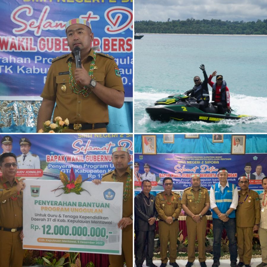 Tunggangi Jetski Sejauh 100 Mil, Audy Joinaldy Antarkan Bantuan Rp12 Miliar Bagi Guru di Daerah 3T