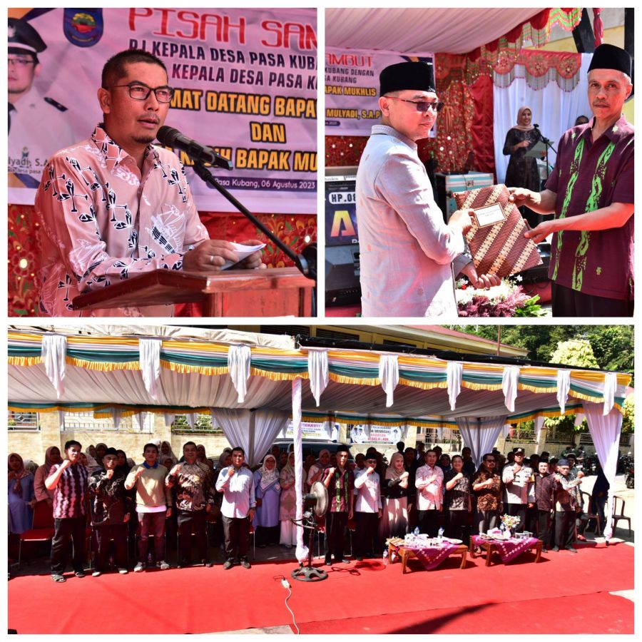 Wawako Deri Asta Hadiri Pisah Sambut Kepala Desa Pasar Kubang Kecamatan Lembah Segar