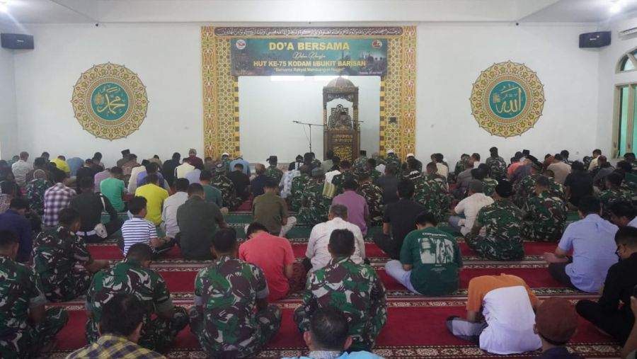 Wujud Syukur HUT Kodam I/BB Ke 75 Korem 032/Wbr Gelar Doa Bersama