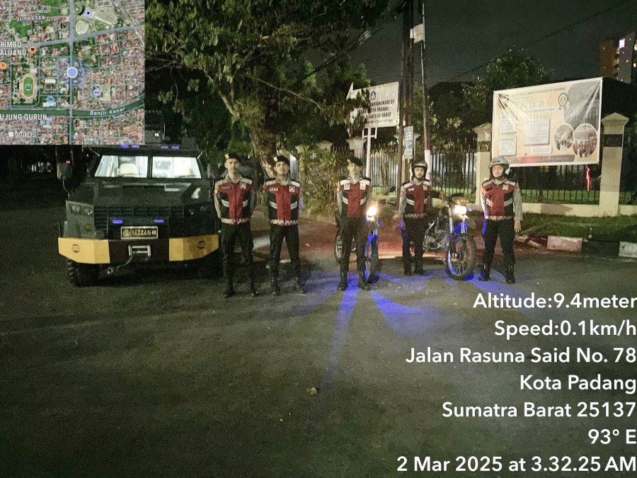 Wujudkan Kota Padang Zero Tawuran dan Balap Liar, Ditsamapta Polda Sumbar Intensifkan Patroli KRYD 