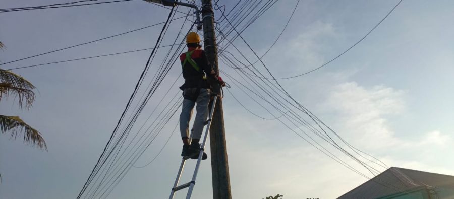 Wujudkan Layanan Prima, PLN Icon Plus Lakukan Pemeliharaan Jaringan Fiber Optik di Sungai Apit