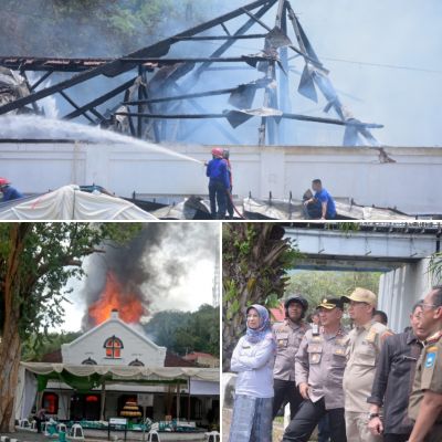 Kebakaran GPK Sawahlunto Dipadamkan, Wako Deri Asta Apresiasi Satpol PP Damkar dan TNI-Polri