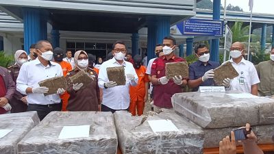 Sebanyak 140,6 Kg Ganja Dimusnahkan BNNP Sumbar